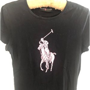 Ralph Lauren Womens Black TShirt Short Sleeve.